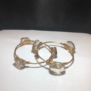 Bourbon and Boweties clear/smoky gem bangles